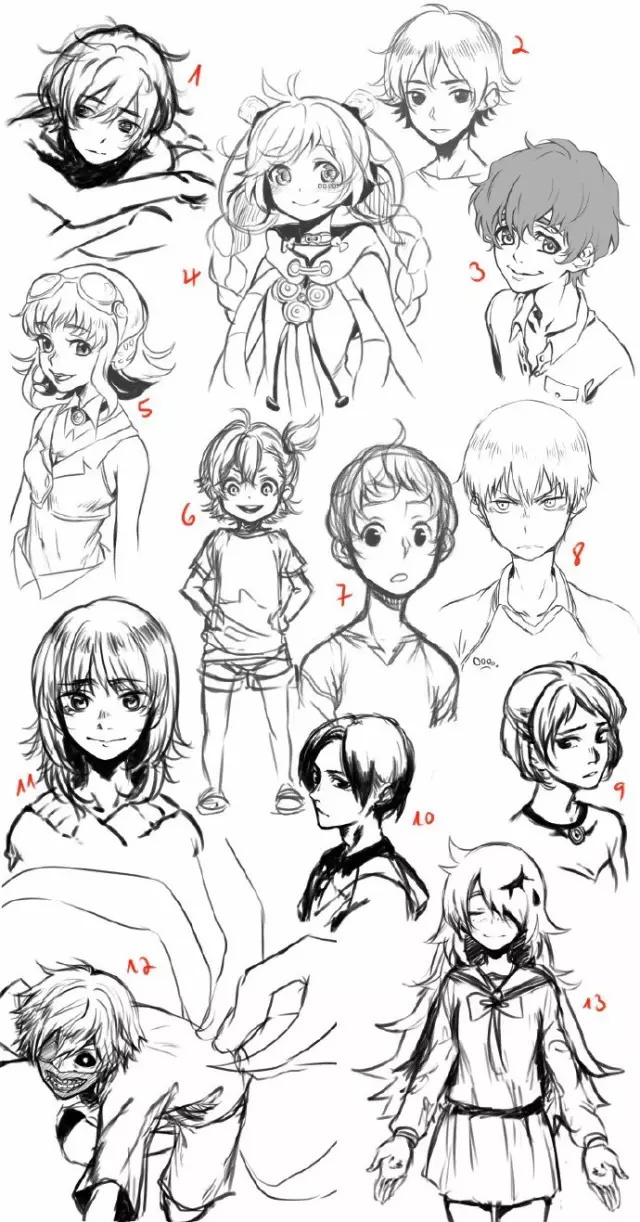 動漫人物繪畫全方位參考指南 發型、姿勢、表情與網站資源